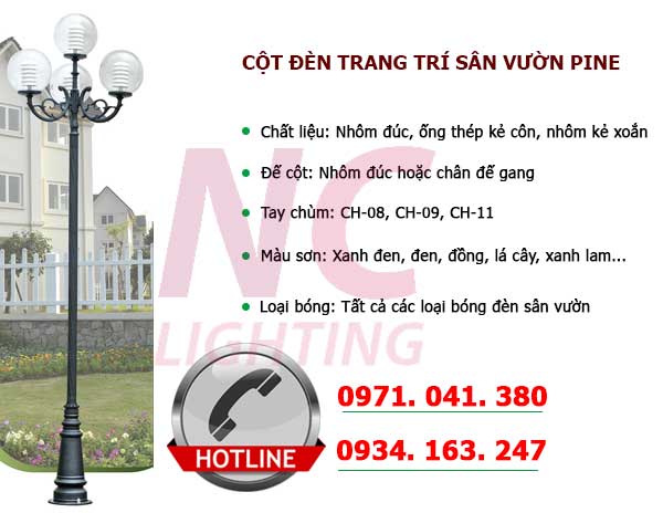 Cột đèn trang trí sân vườn Pine