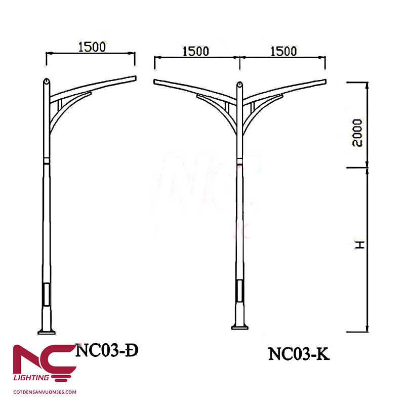 Cột đèn chiếu sáng NC-03 5 Cột đèn chiếu sáng NC-03