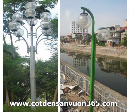 Cột đèn chiếu sáng sân vườn thép