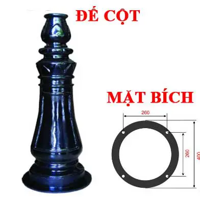 Chân đế cột đèn sân vườn 1 bóng , Cột đèn sân vườn 1 bóng