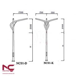 Cột đèn cao áp chiếu sáng NC-01