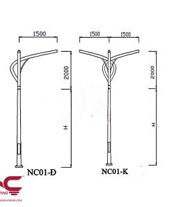 Cột đèn cao áp chiếu sáng NC-01