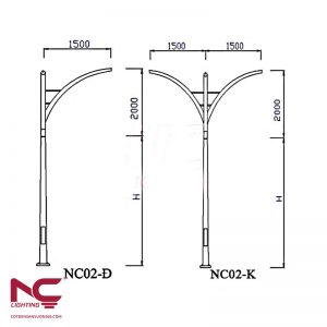 Cột đèn đường chiếu sáng NC-02