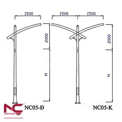 Cột thép mạ kẽm chiếu sáng NC-05