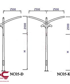 Cột thép mạ kẽm chiếu sáng NC-05