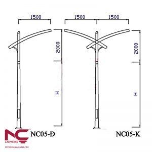 Cột thép mạ kẽm chiếu sáng NC-05