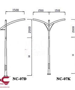Trụ đèn cao áp mạ kẽm NC-07