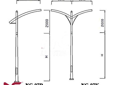 Trụ đèn cao áp mạ kẽm NC-07