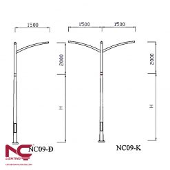 Cột đèn đường mạ kẽm NC-09
