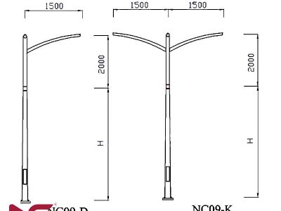 Cột đèn đường mạ kẽm NC-09
