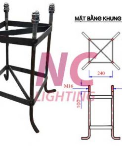 Bản vẽ khung móng cột đèn