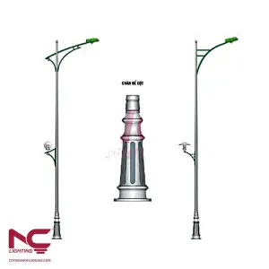 Trụ đèn cao áp đế gang