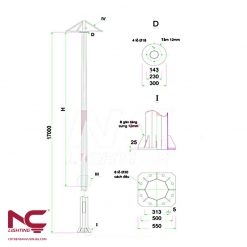 Cột Đèn Giàn Nâng Hạ 17m