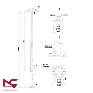 Cột Đèn Giàn Nâng Hạ 17m