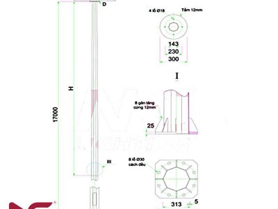 Cột Đèn Giàn Nâng Hạ 17m