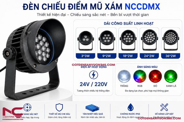 Đèn Chiếu Điểm Mũ Xám NCCDMX
