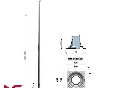 Cột Đèn Bát Giác Liền Cần Đơn