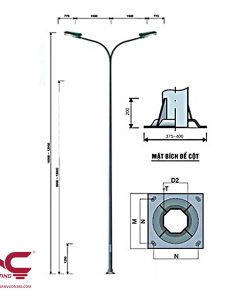 Cột Đèn Bát Giác Liền Cần Kép