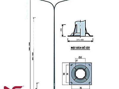 Cột Đèn Bát Giác Liền Cần Kép