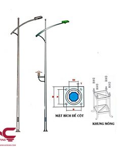 Cột Đèn Bát Giác Rời Cần Đơn