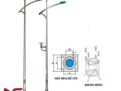 Cột Đèn Bát Giác Rời Cần Đơn