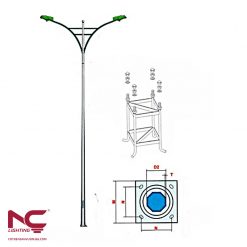 Cột Đèn Bát Giác Rời Cần Kép