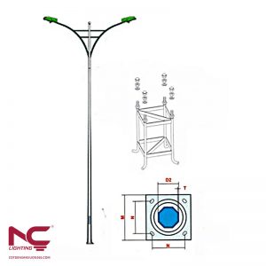 Cột Đèn Bát Giác Rời Cần Kép