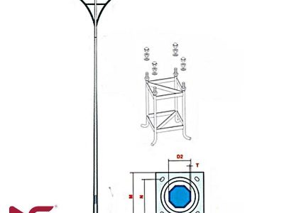 Cột Đèn Bát Giác Rời Cần Kép
