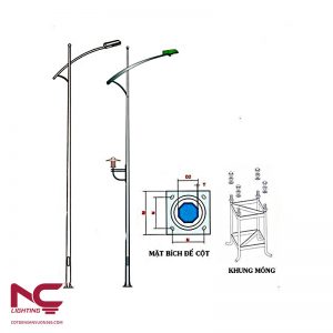 Cột Đèn Tròn Côn Rời Cần Đơn