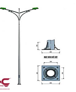 Cột Đèn Tròn Côn Rời Cần Kép