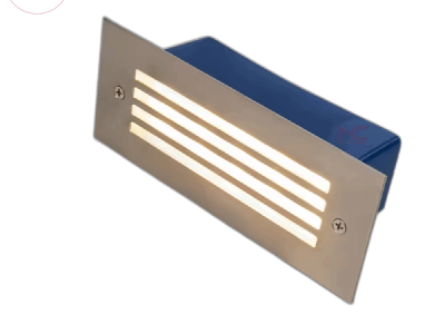 Mẫu đèn âm cầu thang mặt inox actmi