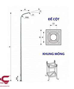 Trụ Đèn Cao Áp 6m