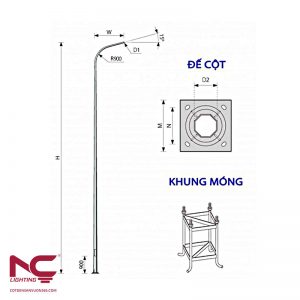 Trụ Đèn Cao Áp 6m