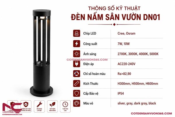 Đèn Nấm Sân Vườn DN01