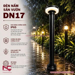 Đèn Nấm Mũ Đen DN17