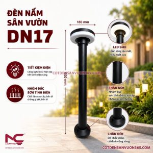 Đèn Nấm Mũ Đen DN17
