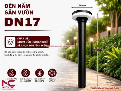 Đèn Nấm Mũ Đen DN17
