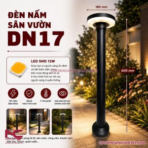 Đèn Nấm Mũ Đen DN17
