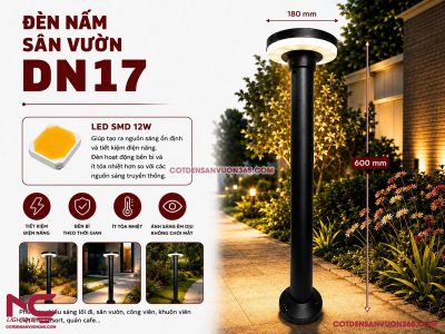 Đèn Nấm Mũ Đen DN17