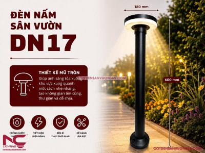 Đèn Nấm Mũ Đen DN17