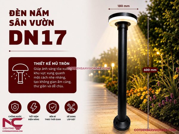 Đèn Nấm Mũ Đen DN17