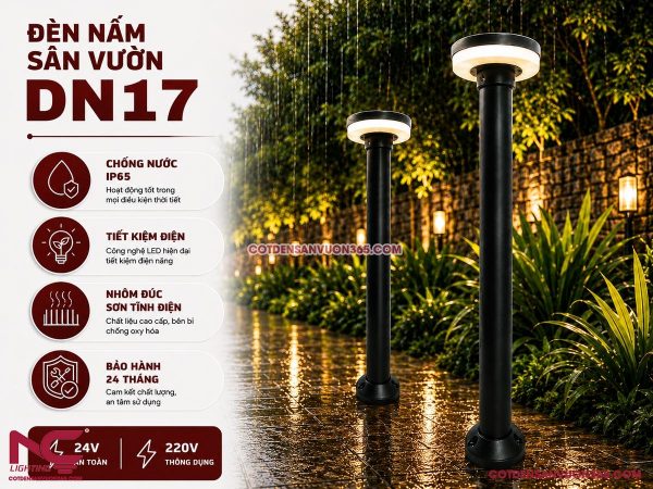 Đèn Nấm Mũ Đen DN17