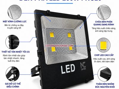 Đèn Pha Led PNC-20 P=200W 19 Đèn Pha Led PNC-20 P=200W