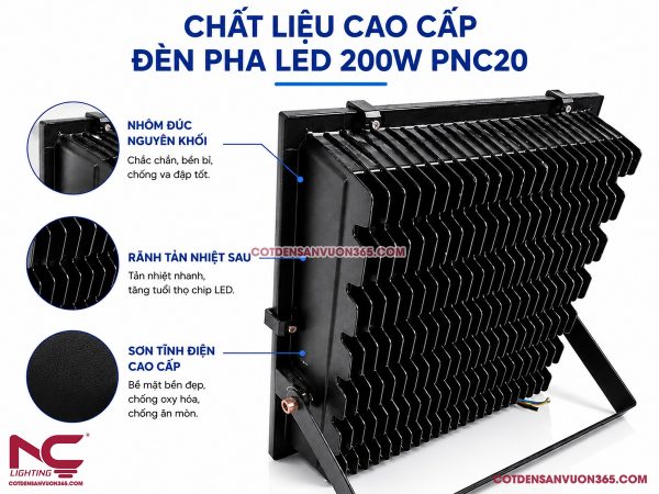 Đèn Pha Led PNC-20 P=200W 28 Đèn Pha Led PNC-20 P=200W