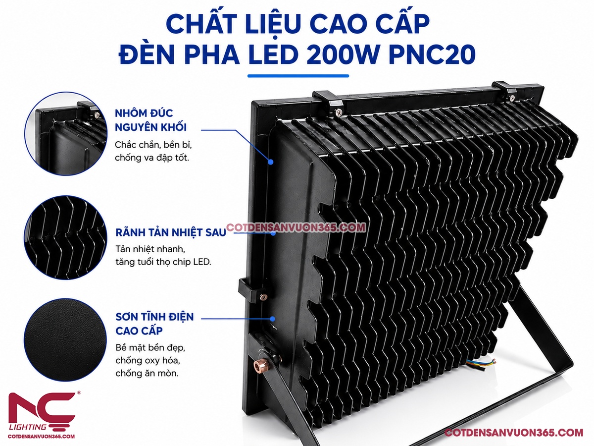Đèn Pha Led PNC-20 P=200W 13 Đèn Pha Led PNC-20 P=200W