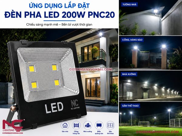 Đèn Pha Led PNC-20 P=200W 29 Đèn Pha Led PNC-20 P=200W