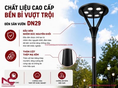 Đèn nấm sân vườn DN29 18 Cột đèn sân vườn DN29