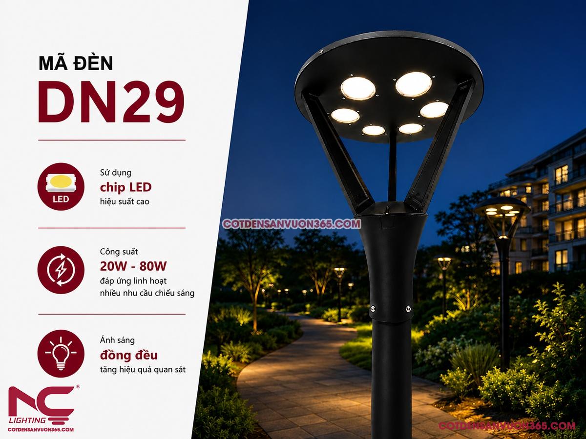 Đèn nấm sân vườn DN29 8 Cột đèn sân vườn DN29