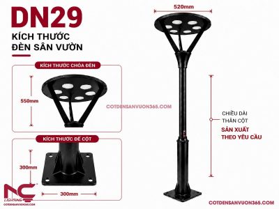 Đèn nấm sân vườn DN29 23 Cột đèn sân vườn DN29