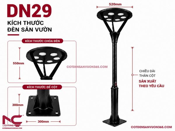 Cột đèn sân vườn DN29